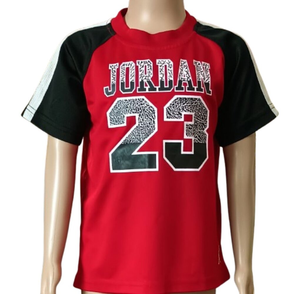 Jordan Boys Basketball Jersey 4T Red Black White Graphic T-Shirt